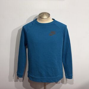 Nike Men’s Teal Blue Crewneck Club Fleece Sweatshirt Pullover Swoosh Size M